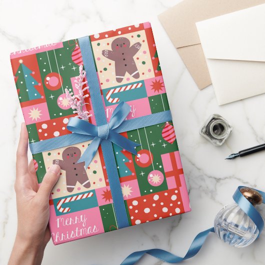 Papier Cadeau Noël Noël Géométrique Noël