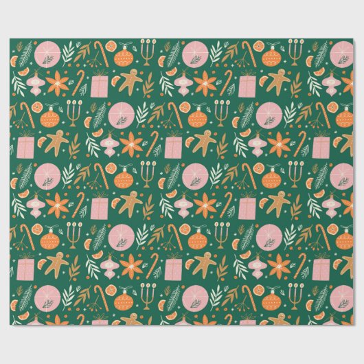 Papier Cadeau Noël Noël Noël Noël Noël plante (Plat)