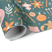 Papier Cadeau Noël Noël Noël Noël Noël plante (Coin rond)