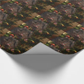 Papier Cadeau Noël noir de chow-chow (Coin)