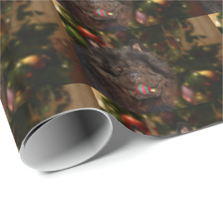 Papier Cadeau Noël noir de chow-chow