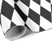 Papier Cadeau Noël noir de diamants de harlequin (Coin rond)