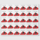 Papier Cadeau Noël noir de lapin (Plat)