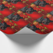 Papier Cadeau Noël noir de Schnauzer (Coin)