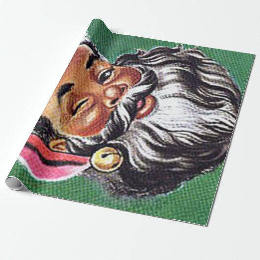Papier Cadeau Noël noir du Père Noël afro-américain (Déroulé)