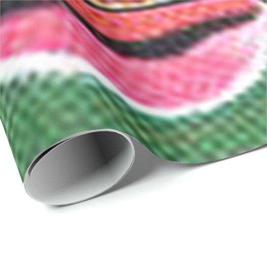 Papier Cadeau Noël noir du Père Noël afro-américain (Coin rond)