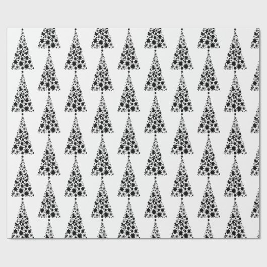 Papier Cadeau Noël noir et blanc (Plat)
