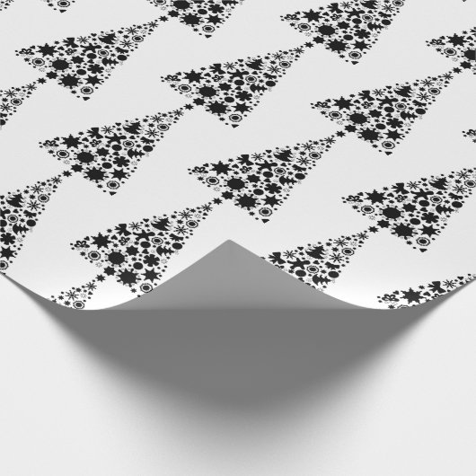Papier Cadeau Noël noir et blanc (Coin)
