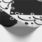 Papier Cadeau Noël noir et blanc Sauvez l'arbre (Coin)