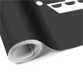 Papier Cadeau Noël noir et blanc Sauvez l'arbre (Coin rond)