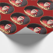 Papier Cadeau Noël noir : Le père noël est ici (Coin)