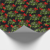 Papier Cadeau noël noir mistletoe joyeux xmas (Coin)
