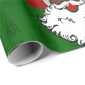 Papier Cadeau noël noir santa claus (Coin rond)