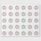 Papier Cadeau Noël nom de famille personnalisée (Plat)