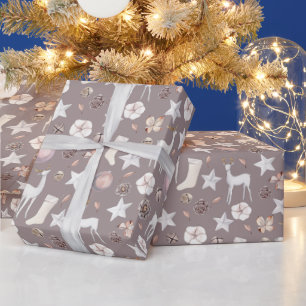 Papier Cadeau Noël nordique cerf scandinave
