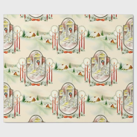 Papier Cadeau Noël nostalgique (Plat)