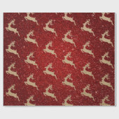 Papier Cadeau Noël Nouvel An Carton Cerf Parties scintillant rou (Plat)