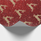 Papier Cadeau Noël Nouvel An Carton Cerf Parties scintillant rou (Coin)