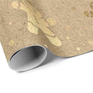 Papier Cadeau Noël Nouvel An Pain D'Or Homme Kraft Joie