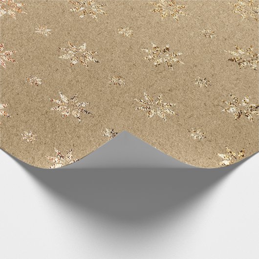 Papier Cadeau Noël Nouvel An Parties scintillant d'or Étoiles ne (Coin)