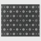 Papier Cadeau Noël Nouvel An Vip Neige Flakes Black Silver (Plat)