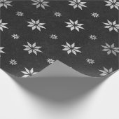 Papier Cadeau Noël Nouvel An Vip Neige Flakes Black Silver (Coin)