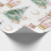 Papier Cadeau Noël Nutcracker rose hiver merveilleuse (Coin)