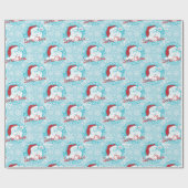 Papier Cadeau Noël officiel de phoque du père noël (Plat)