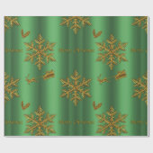 Papier Cadeau Noël or et vert (Plat)