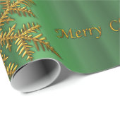 Papier Cadeau Noël or et vert (Coin rond)