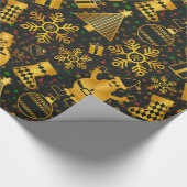 Papier Cadeau Noël Ornament Arrière - plan Motif (Coin)