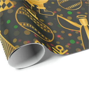 Papier Cadeau Noël Ornament Arrière - plan Motif