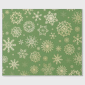 Papier Cadeau Noël Ornate Gold Snowflake Motif (Plat)
