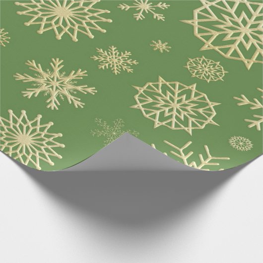 Papier Cadeau Noël Ornate Gold Snowflake Motif (Coin)