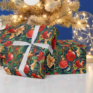 Papier Cadeau Noël Ornemental Vibrant