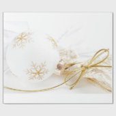 Papier Cadeau Noël ornemente les parties scintillantes blanches (Plat)