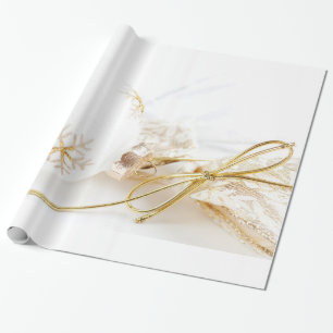 Papier Cadeau Noël ornemente les parties scintillantes blanches