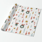 Papier Cadeau Noël Ornements Fête (Déroulé)