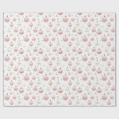 Papier Cadeau Noël Ornements rose blanc Noël (Plat)