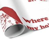 Papier Cadeau Noël où mon ho humour de Noël (Coin rond)