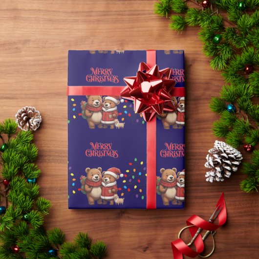 papier cadeau Noël ours mignons (Cadeau de vacances)