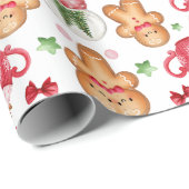 Papier Cadeau Noël/pain d'épices (Coin rond)