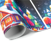Papier Cadeau Noël paisible (Coin rond)
