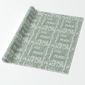 Papier Cadeau Noël Paix Amour Blanc Vert (Déroulé)