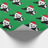 Papier Cadeau Noël Panda Bear Vert (Coin)