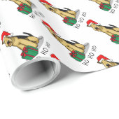 Papier Cadeau Noël Père Noël Airedale Terrier HO HO Cher (Coin rond)