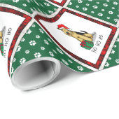 Papier Cadeau Noël Père Noël Airedale Terrier HO HO Cher (Coin rond)