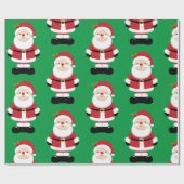Papier Cadeau Noël Père Noël avec Arrière - plan vert (Plat)