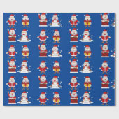 Papier Cadeau Noël Père Noël avec cadeaux (Plat)