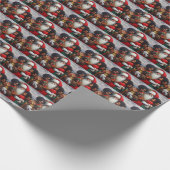 Papier Cadeau Noël Père Noël avec enfants 7 (Coin)